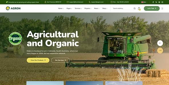 Agron - Agriculture & Organic Farm WordPress Theme