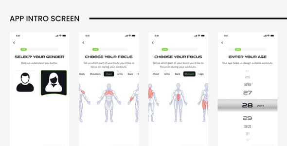 Fitness & Gym Workout Mobile App PWA HTML Template - Vigor
