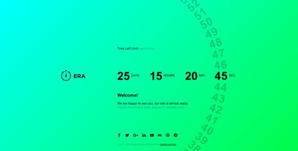 ERA - Animated Coming Soon Countdown Template