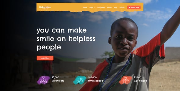 Helpgrove - PSD Template for Charity