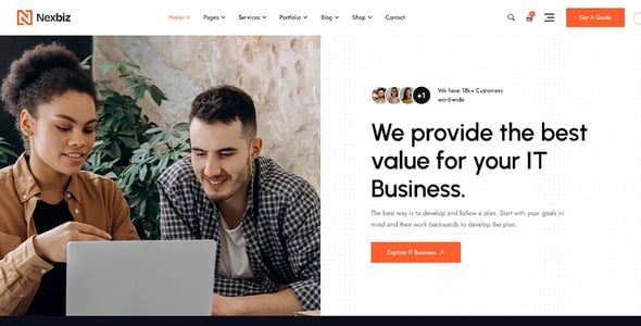 Nexbiz - IT Business and Services WordPress Theme