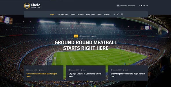 Khelo - Soccer & Sports WordPress Theme