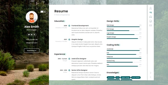 CVup Resume / CV / vCard Template