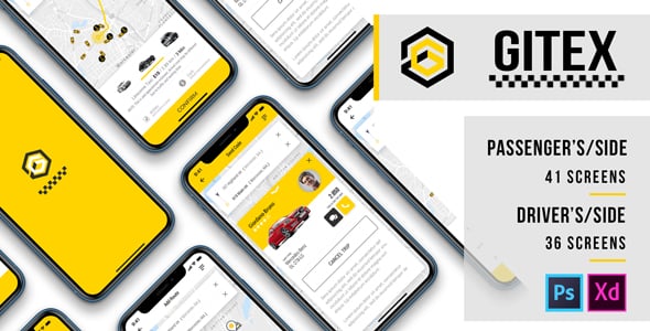 Gitex – Taxi Ui Kit for Mobile App