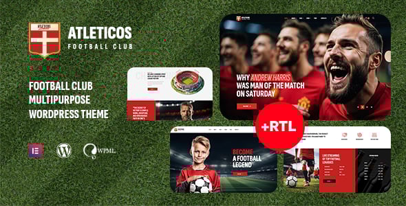 Atleticos - Soccer & Football Sport Club WordPress Theme + RTL