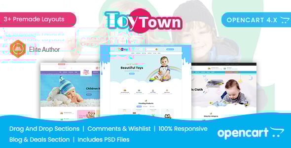 Toytown - Kids Clothing & Toys Opencart Theme