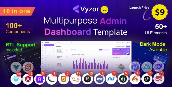 Vyzor – Multipurpose Admin & Dashboard Template