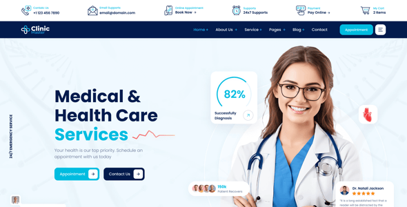 ClinicMaster - Health & Medical WordPress Theme