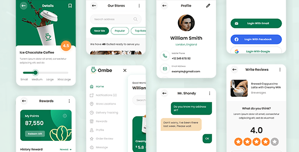 Ombe - Coffee Shop Mobile App Template