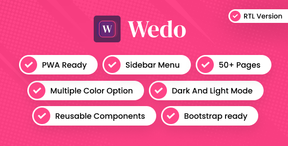 Wedo - Ecommerce Mobile App Bootstrap Template