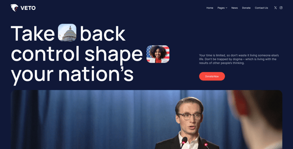 Veto - Politics, Campaign & Candidate WordPress Theme