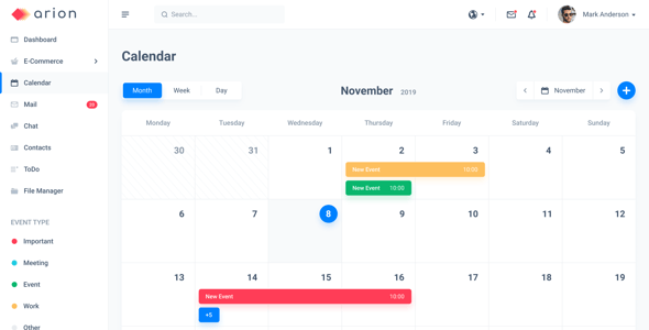 Arion – Admin Dashboard & UI Kit Sketch Template