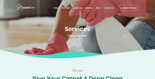 CarpetServ | Cleaning Company, Housekeeping & Janitorial Services WordPress Theme