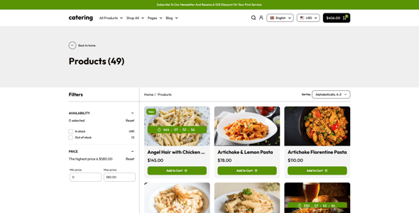 Catering - Shopify 2.0 Food Services eCommerce Theme