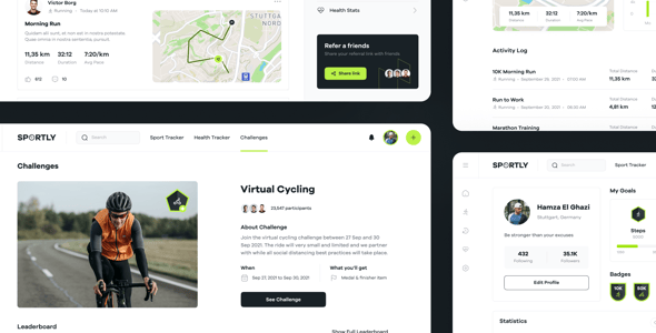 Sportly - Fittech App UI Kit