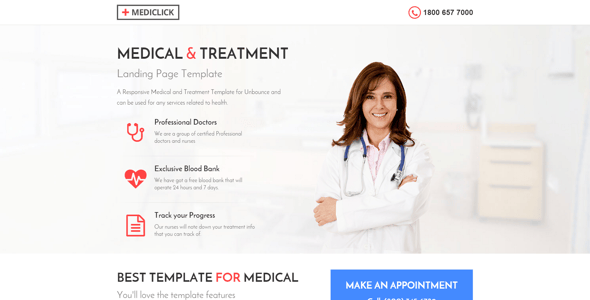 Medical, Spa, Yoga & Fitness Landing Page Template