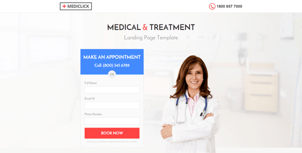 Medical, Spa, Yoga & Fitness Landing Page Template