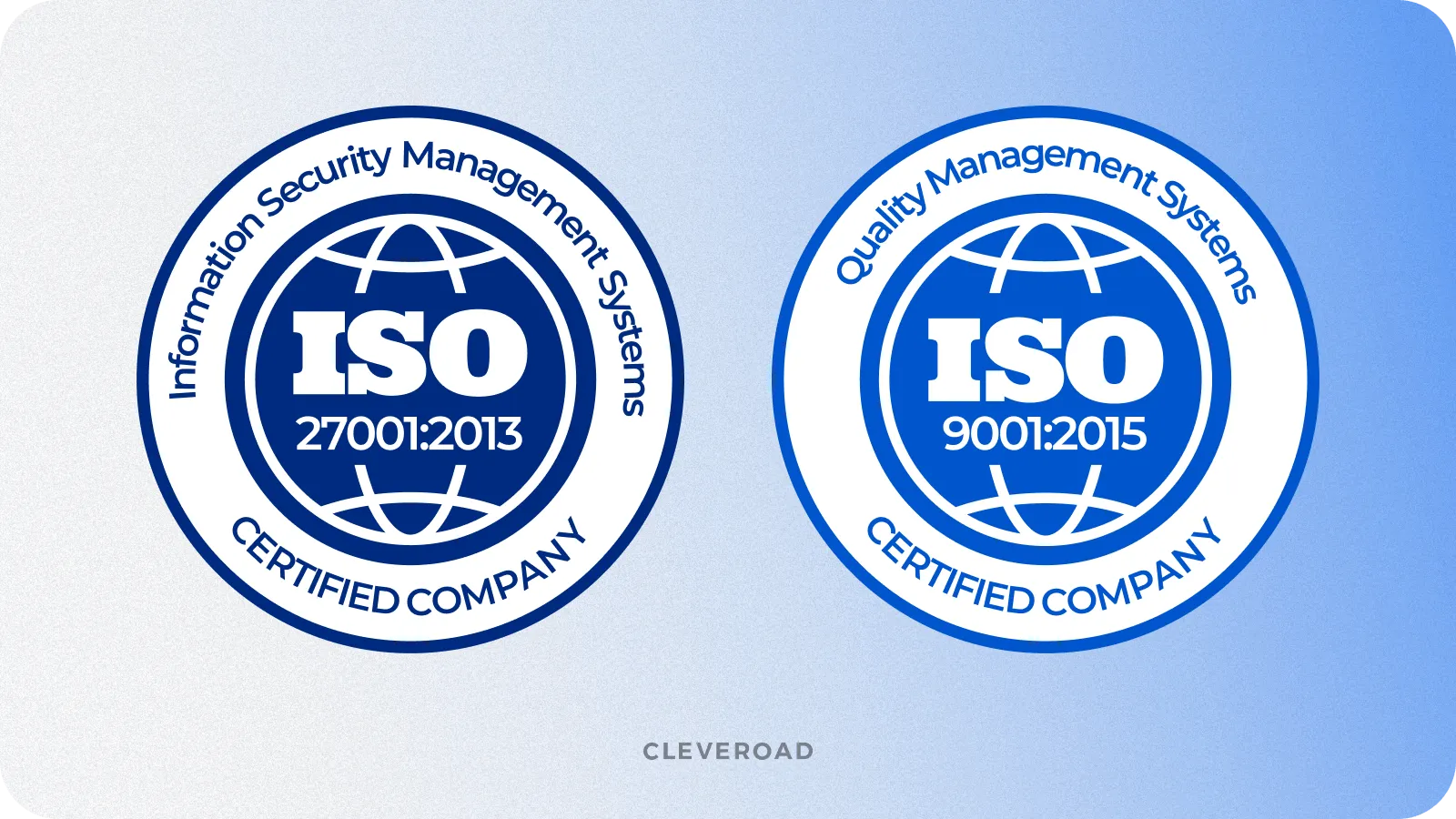 Cleveroad was certified to the two ISO Standards