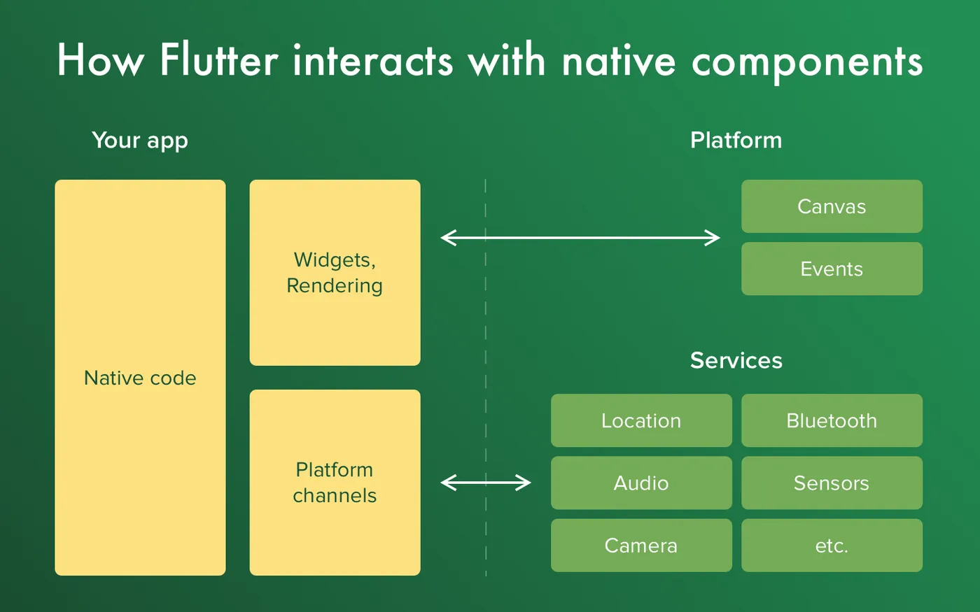 Flutter interacts with native components